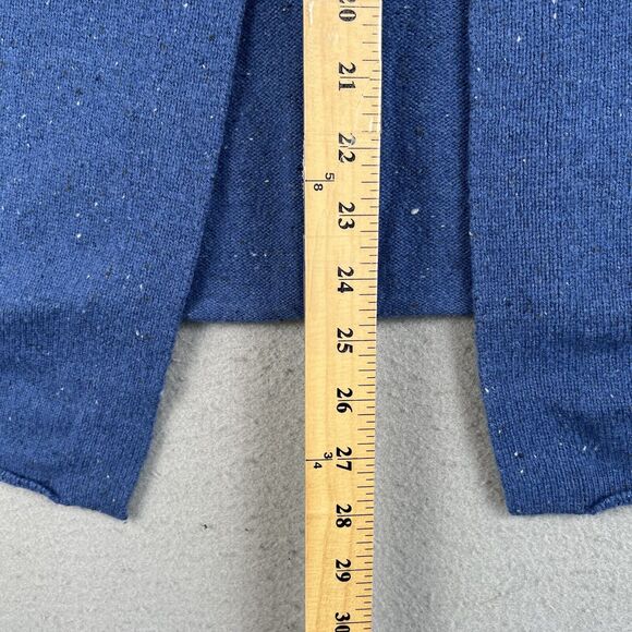 J.Jill Sweater Womens XS Blue Pure Jill 3/4 Sleeve One Button Wool Cardigan - Picture 6 of 12